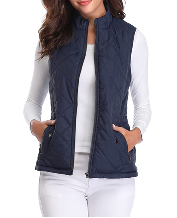 Stylische & komfortable Damenweste Lara. Leicht gefütterte Übergangsjacke mit Reißverschluss für Damen.