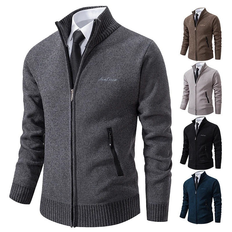 Bequemer Herren Strick Cardigan mit Reißverschluss, locker sitzend, perfekt für Freizeit und Entspannung.