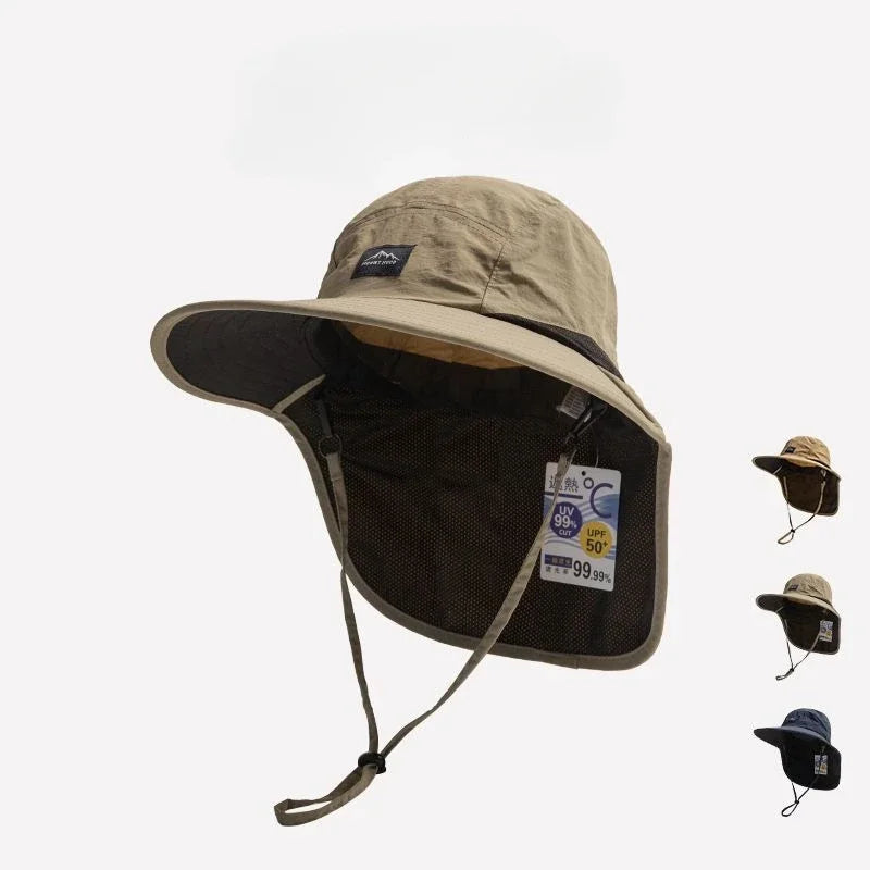 Unisex wasserdichter Sonnenhut mit Nackenschutz für Outdoor, Wandern & UV-Schutz.