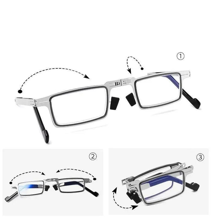 Faltbare Unisex-Lesebrille mit Blaulichtfilter und kompaktem Design, schützt Augen beim Lesen & Arbeiten.