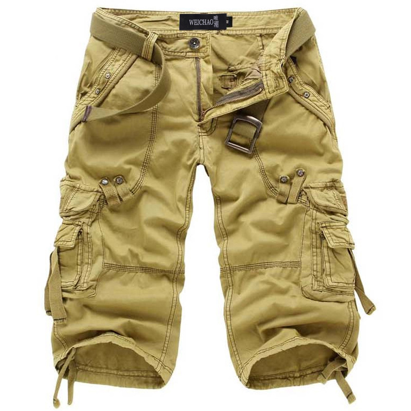 Bequeme Herren Cargo-Shorts für den Sommer, lässiger Stil, inklusive Gürtel & vielen Taschen.