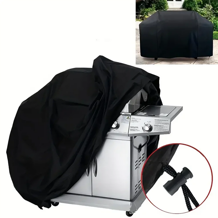 Wasserdichte Grillschutzhülle; atmungsaktives Material verhindert Rost & hält den Grill trocken.