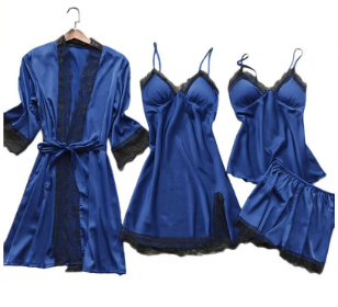 Detailansicht des Damen Luxus Nachthemd Sets Aurora. Feine Details einer eleganten und bequemen Nachtwäsche.