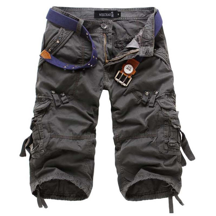 Lässige Herren Cargo-Shorts in dunklem Farbton, perfekt für Sommer-Freizeit & bequeme Outdoor-Aktivitäten.