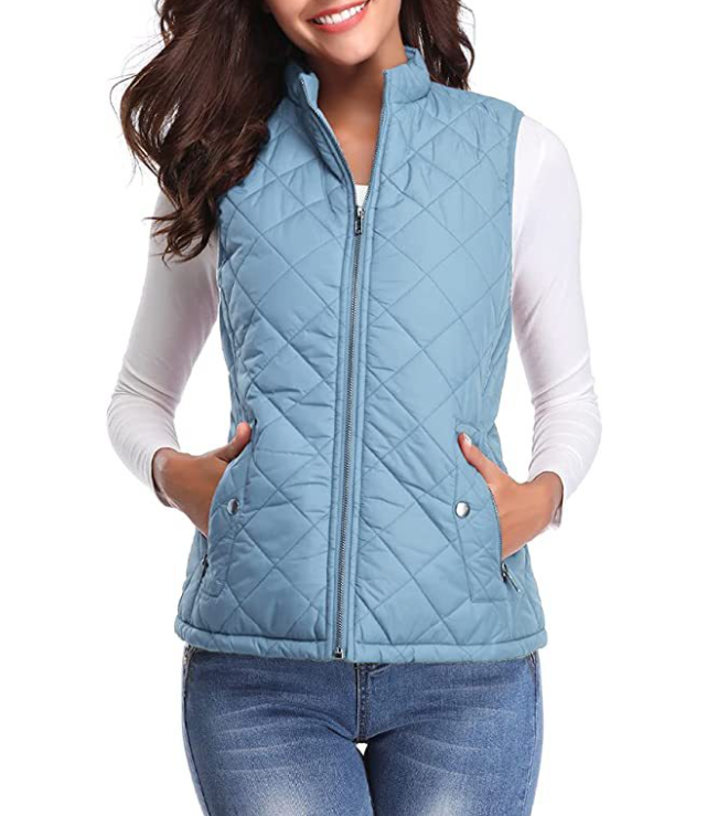 Stylische Damenweste Lara mit Reißverschluss. Leicht gefütterte Übergangsweste für Damenmode.