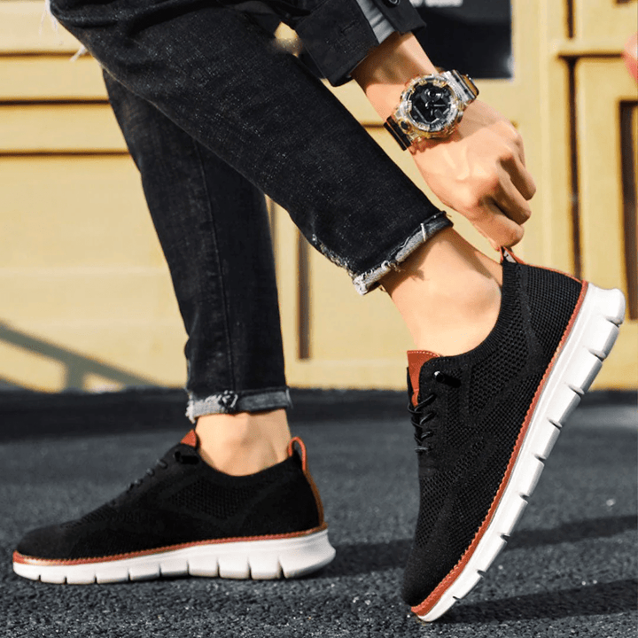 Zwei Paar Dominic Herren Freizeitschuhe (Oliv, Braun), vielseitige Alltagsschuhe.