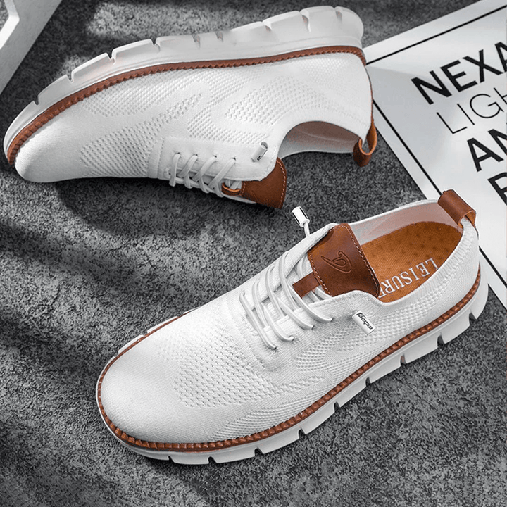 Weiße Dominic Herren Freizeitschuhe, leicht und atmungsaktiv, perfekt für Frühling/Sommer.