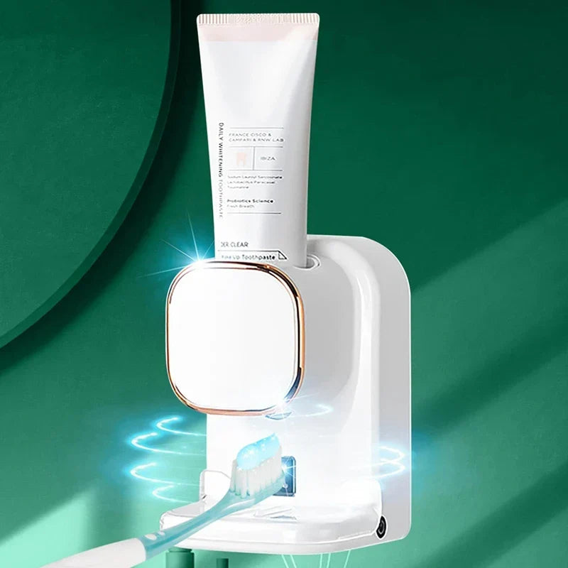 Innovativer automatischer Zahnpastaspender für verbesserte Hygiene und mehr Ordnung im Badezimmer.