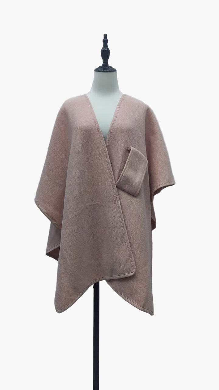 Chic Damen Poncho-Schal, vielseitiges Accessoire für Büro, Freizeit & festliche Anlässe.