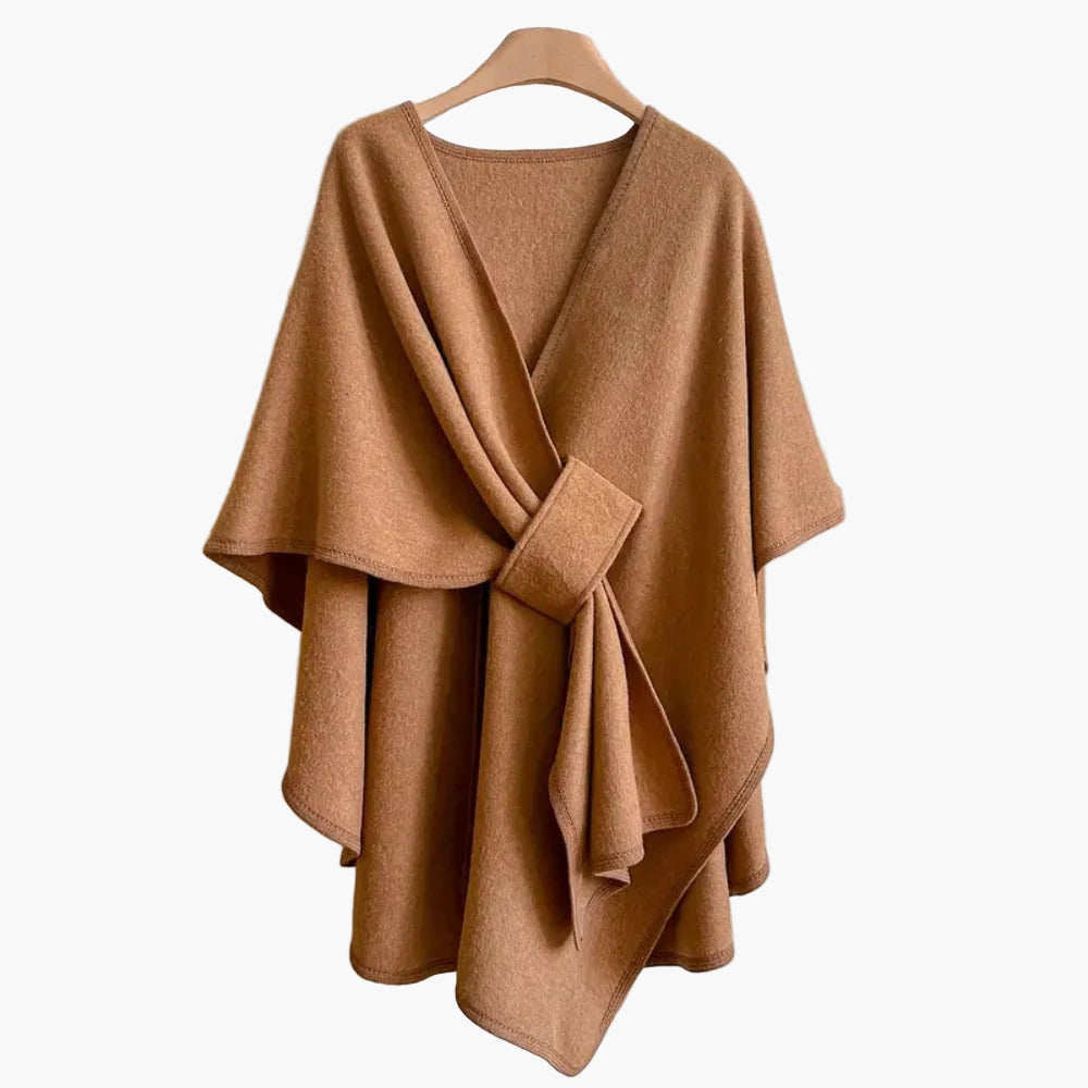 Stilvoller Damen Poncho-Schal, perfektes Accessoire für elegante Büro-Outfits & Casual-Looks.