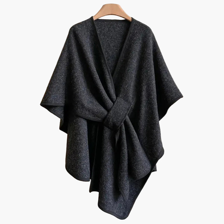 Damen Wollmix Schal im Poncho-Design, elegant, warm & vielseitig für jede Gelegenheit.