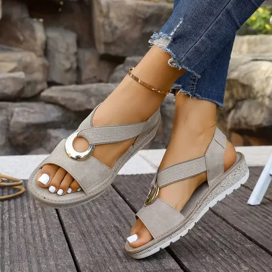 Orthopädische Damen Luna Küstensandale, flache Sommerschuhe mit Komfort