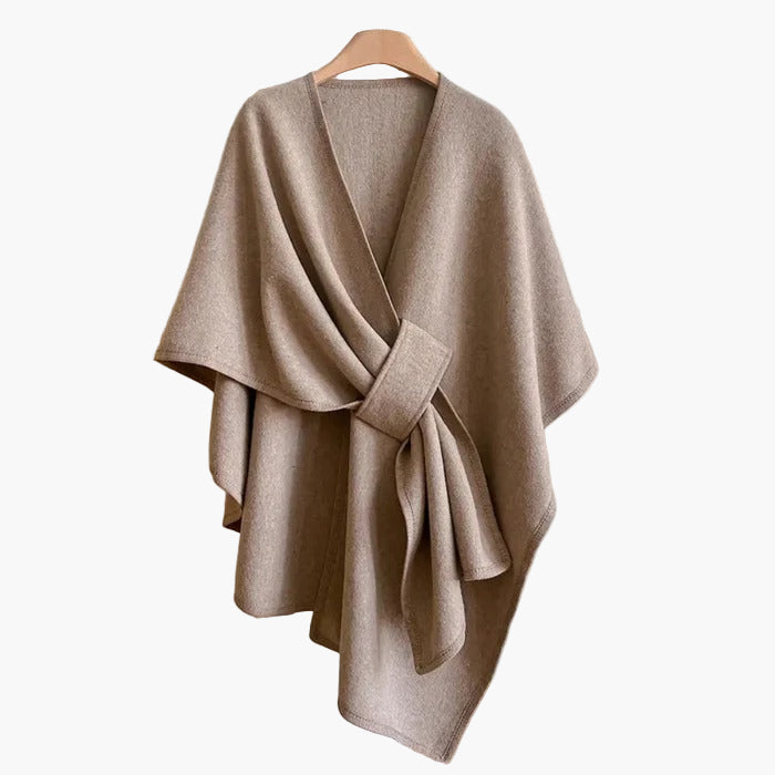 Hochwertiger Damen Poncho-Schal aus Wollmix, weich & kuschelig für kalte Tage.