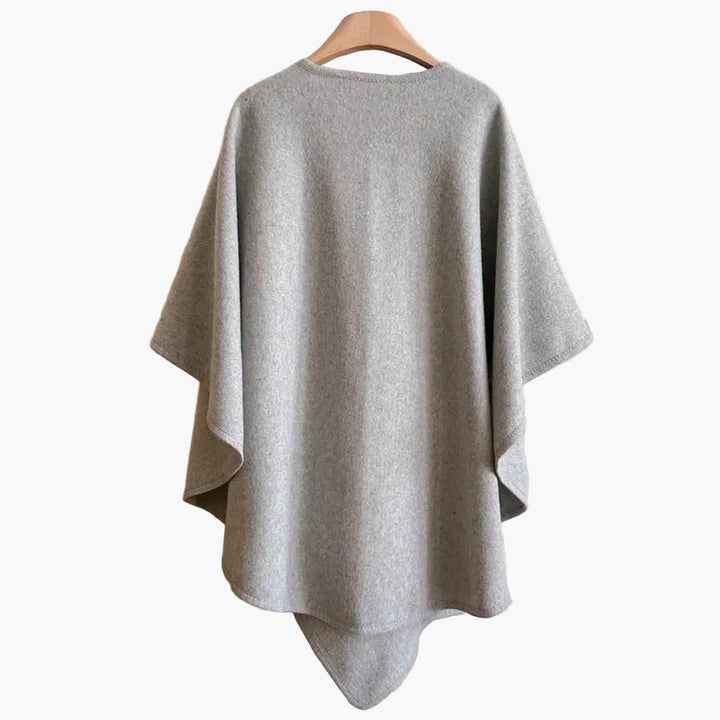 Kuscheliger Damen Wollmix Poncho-Schal, ideal als stilvolles Accessoire für Herbst & Winter.