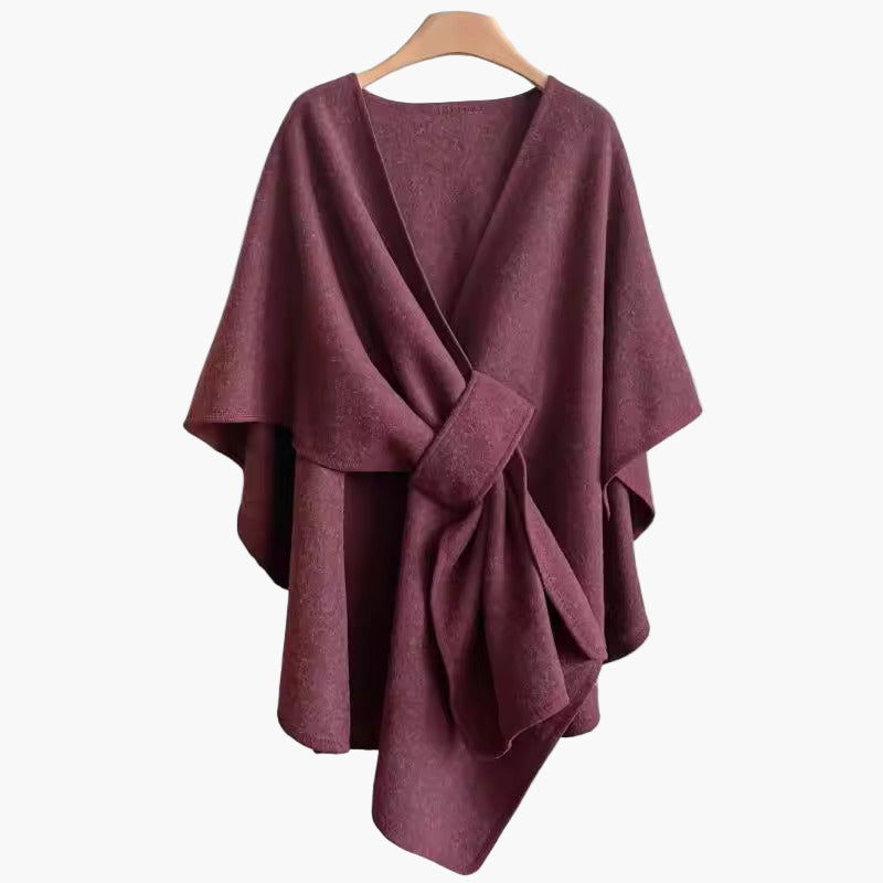 Bequemer Damen Wollmix Poncho-Schal, stilvoll & warm für Büro-Mode und Freizeit.