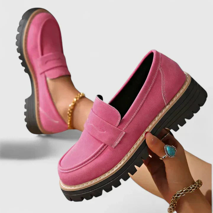Damen Slip-on Plateau Loafer, orthopädisch, komfortabel für den ganzen Tag, vielseitige Freizeitschuhe.
