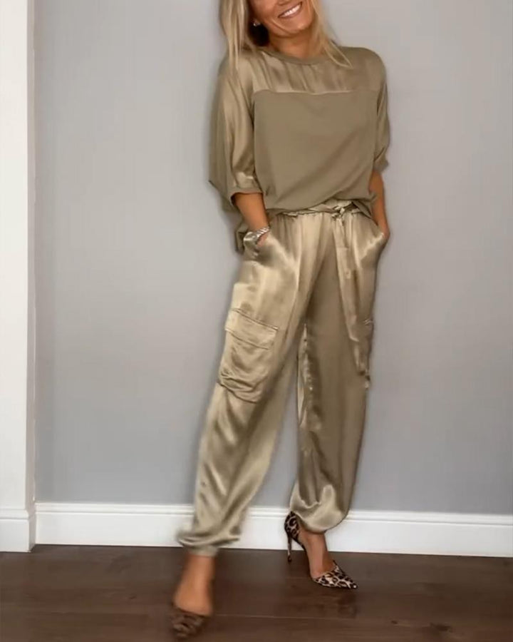 Elegantes Damen Sommer Zweiteiler Set für vielseitige Outfits. Ideal für Freizeit, Strand oder Urlaub.