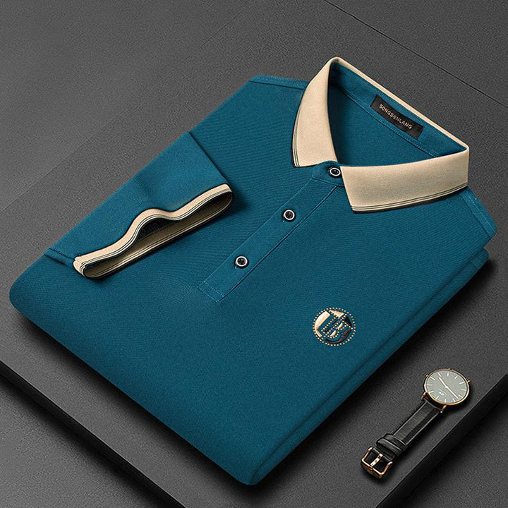 Slim Fit Herren Kurzarm Polo-Shirt, bestickt, ideal für elegante Sommer-Looks, Business Casual & stilvolle Anlässe.