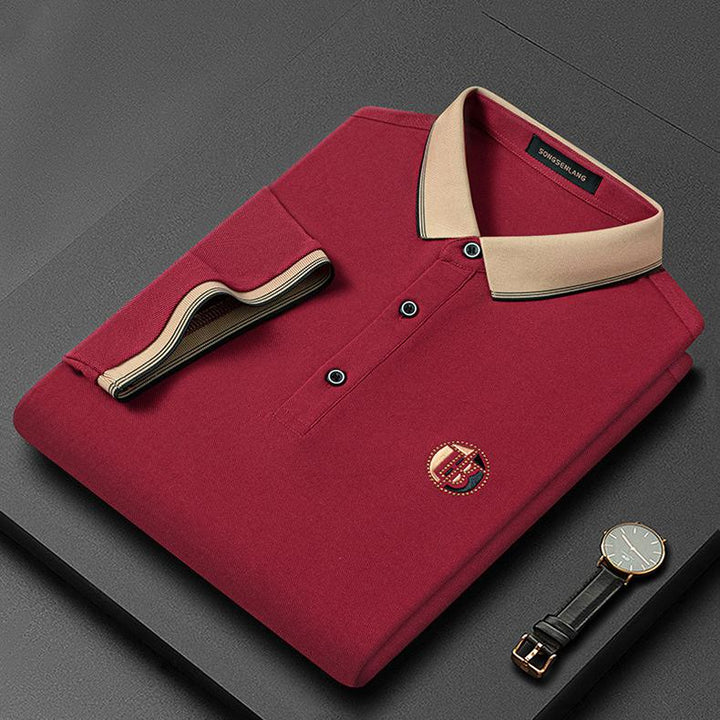 Herren besticktes Polo-Shirt "Oliver", Slim Fit, Kurzarm, elegant für Business Casual & stilvolle Freizeitmode.