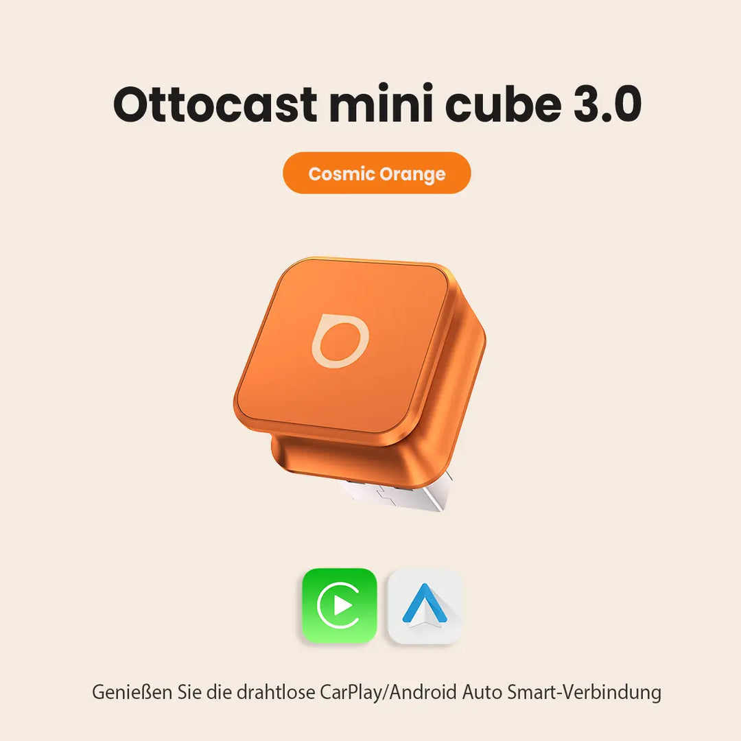 Kabelloser Auto-Adapter für Android Auto & CarPlay; schnelle Installation, sofortige Nutzung.