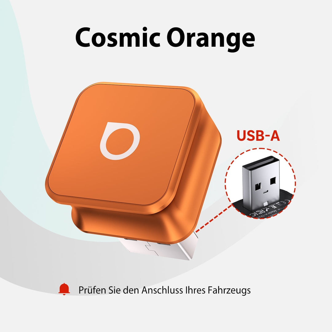 Kompletter kabelloser Adapter für CarPlay & Android Auto; alle Features drahtlos im Auto.