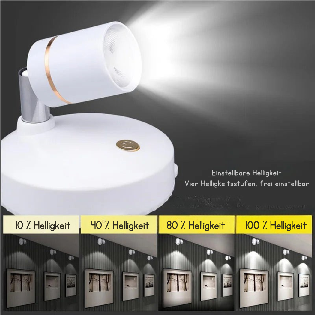 Flexibler kabelloser LED-Strahler als dimmbares Stimmungslicht. Perfekt für akzentuierte Innen- und Außenbeleuchtung.