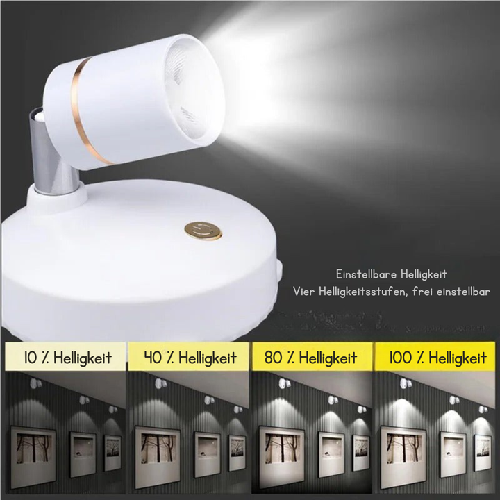 Flexibler kabelloser LED-Strahler als dimmbares Stimmungslicht. Perfekt für akzentuierte Innen- und Außenbeleuchtung.