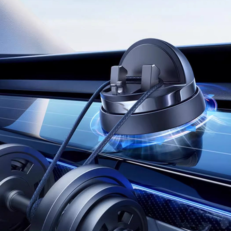 Universal Handyhalterung fürs Auto, schwarzes Silikon, 360° drehbar für optimalen Blickwinkel.