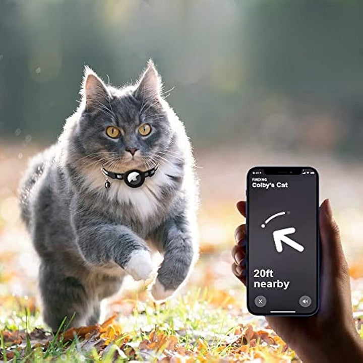 Katzenhalsband mit GPS-Halterung, Sicherheitsverschluss & reflektierendem Design für sichere Katzen.