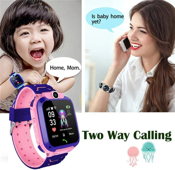 Moderne Kinder-Smartwatch Luna als Geschenk, mit GPS-Tracker, Telefonfunktion und sicheren Zonen-Alarm.