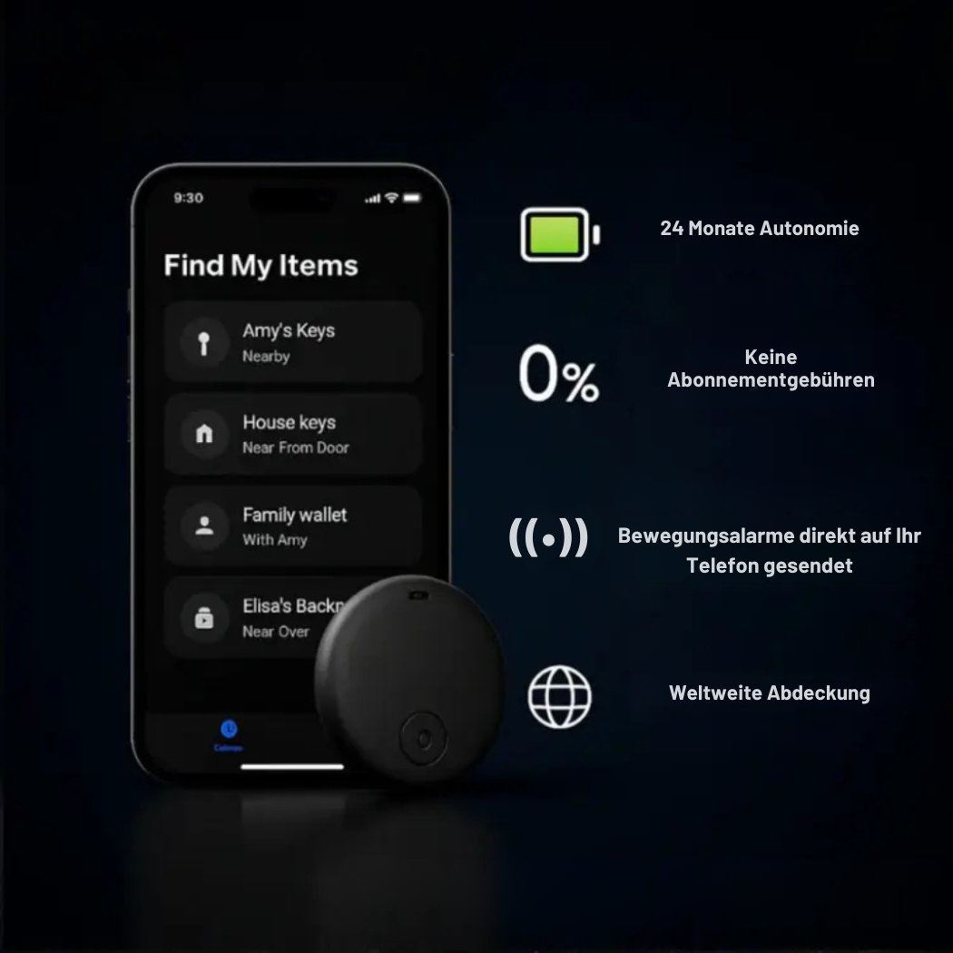 Handlicher Mini GPS-Tracker für Kinder. Abo-freie Echtzeit-Ortung, wasserdicht & kompatibel mit Android/iOS.