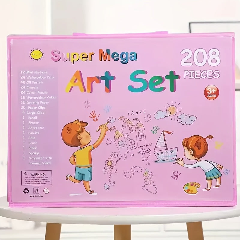 Malset für Kinder mit integrierter Staffelei, ideal zum Zeichnen & Malen von kleinen Künstlern.