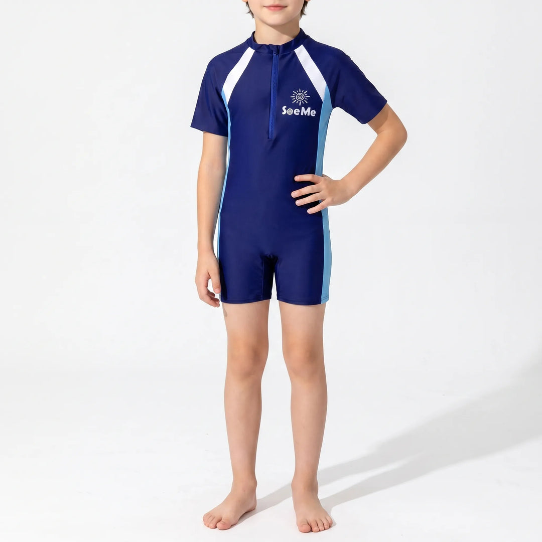 Kinderschwimmanzug kurzarm für Jungen/Mädchen. Schützt beim Schwimmen, ideal für Pool & Strand im Sommer.