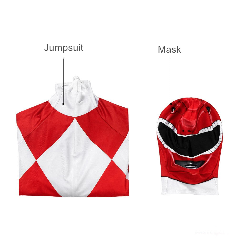 Robustes Kinder Superhelden Kostüm Jumpsuit mit Maske, langlebig für viele Verkleidungs-Abenteuer.