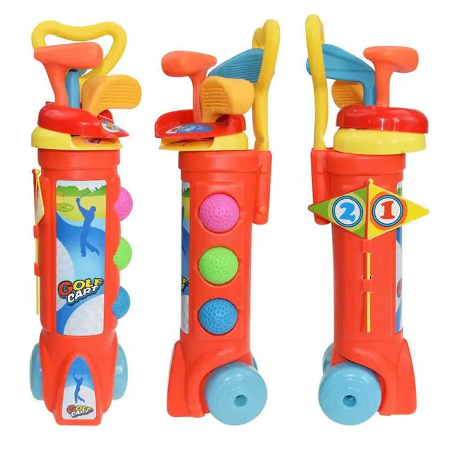 Lebendiges Kinder Golf-Übungsset, ideal für kleine Anfänger. Verbessert Koordination & Motorik beim Indoor-Golfspiel.