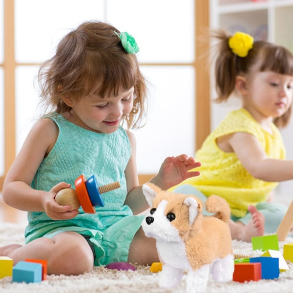 Süßer BuddyPaw Spielzeughund, interaktiv und lebensecht, ideal als Plüschtier-Geschenk für Kinder.