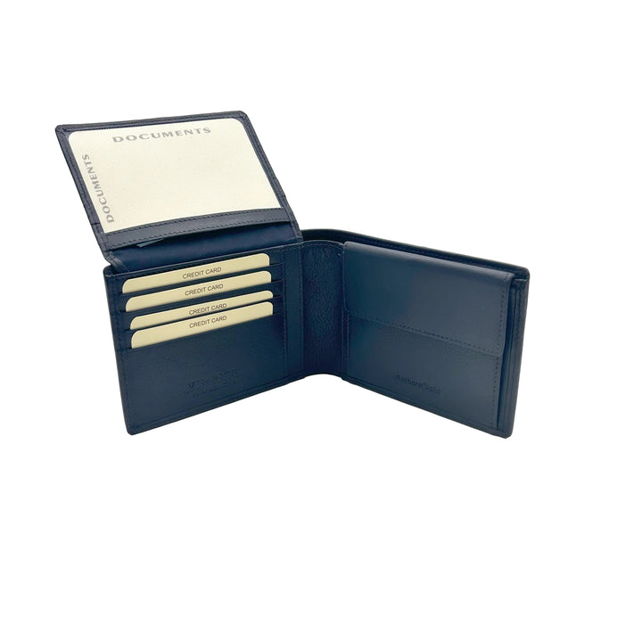 Elegantes Herren Portemonnaie aus Leder im klassischen Design, idealer Organizer mit RFID-Schutzfunktion.