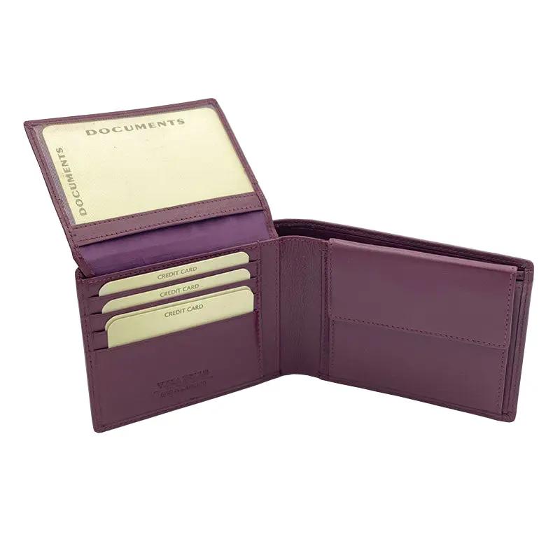 Herren Leder Portemonnaie in stilvollem Design, inklusive Kartenfächer, Münzfach & zuverlässigem RFID-Schutz.