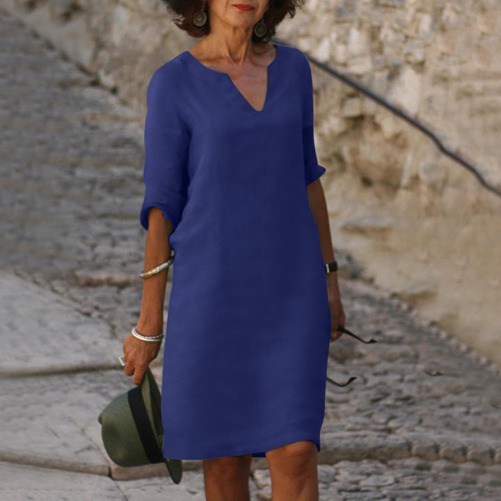 Herbstkleid Luna für Damen. Langes, bequemes Frühlingskleid, elegant für jeden Anlass. Frauenmode.