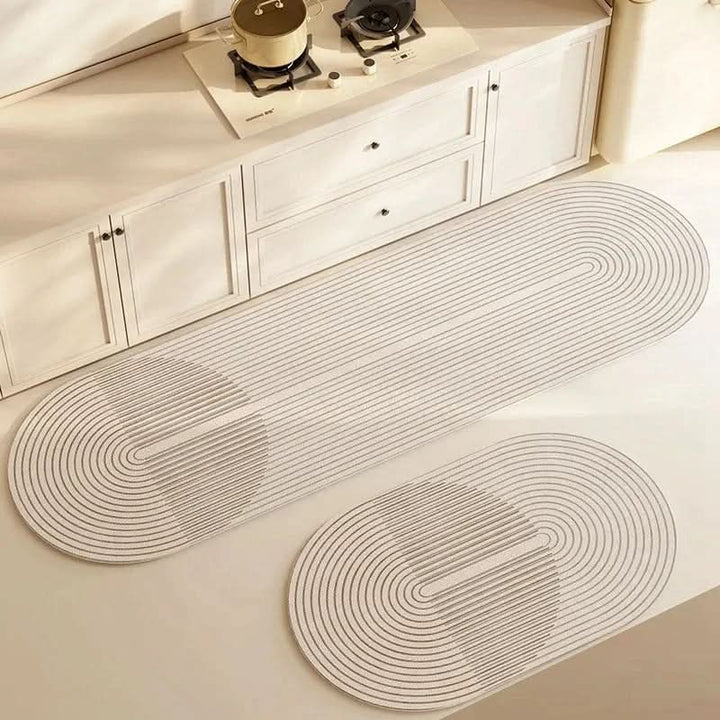 Stilvolle Küchenmatte als modernes Wohnaccessoire, sorgt für Komfort und schützt den Küchenboden vor Abnutzung.