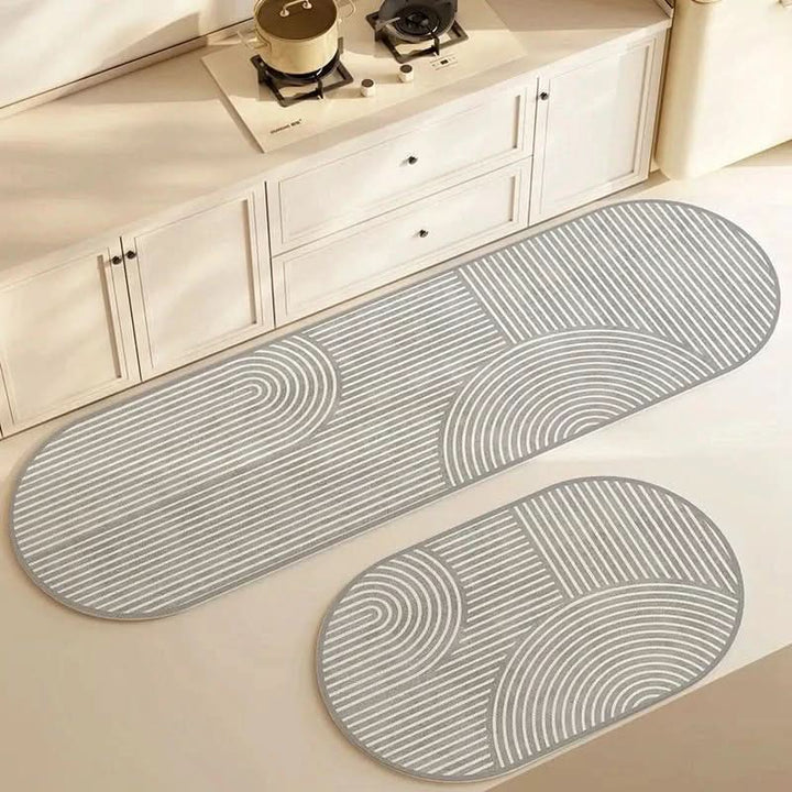 Hochwertige Anti-Ermüdungs Küchenmatte, ergonomisch und rutschfest, für mehr Komfort & Stil im Küchenbereich.