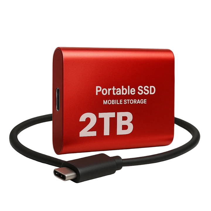 Elegante externe 2TB SSD mit USB-C für ultraschnellen, tragbaren Speicher. Perfekt für Datenübertragung und Backup.