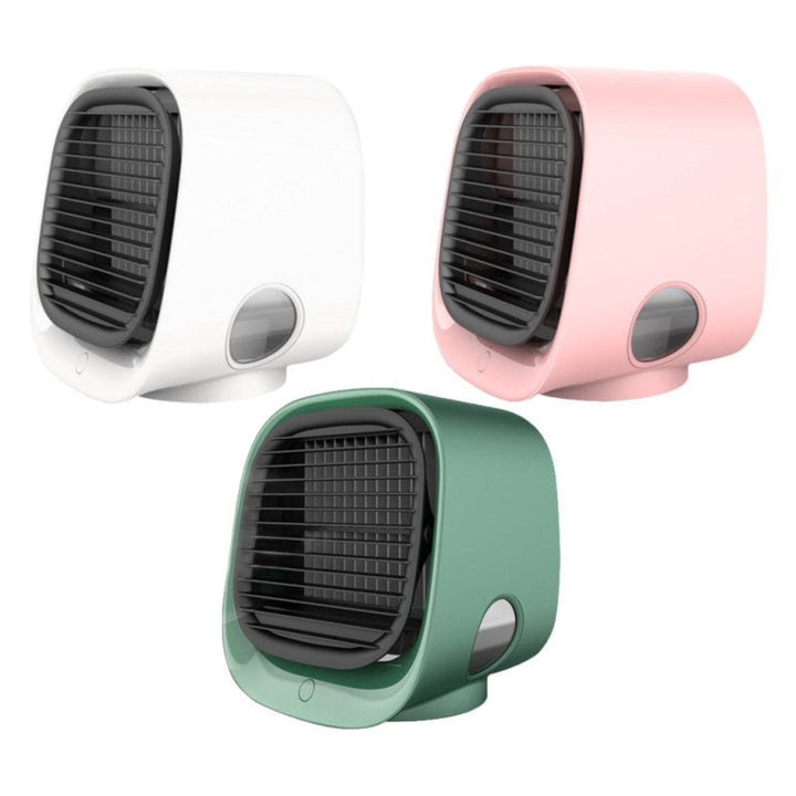 Kompakter 2-in-1 USB Luftkühler & Luftbefeuchter für Schreibtisch & Büro, ideal für sommerliche Abkühlung.