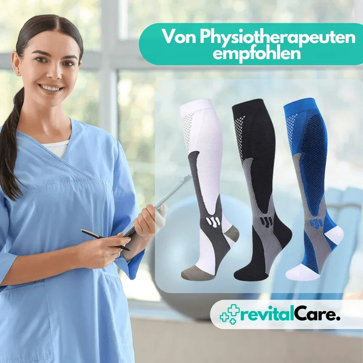Stilvolle & effektive Kompressionssocken, verbessern die Fussgesundheit und Beinaktivität.