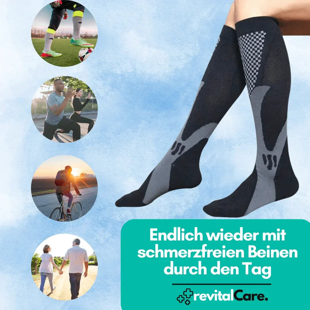 Bequeme orthopädische Kompressionssocken, ideal für Sport, Reisen und Büroalltag.