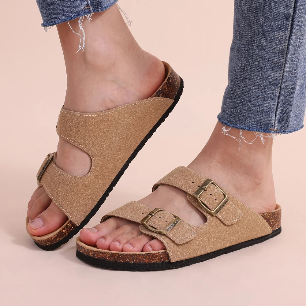 Ergonomische Unisex-Sandalen mit geformtem Kork-Fußbett für verbesserte Haltung & langanhaltenden Komfort.