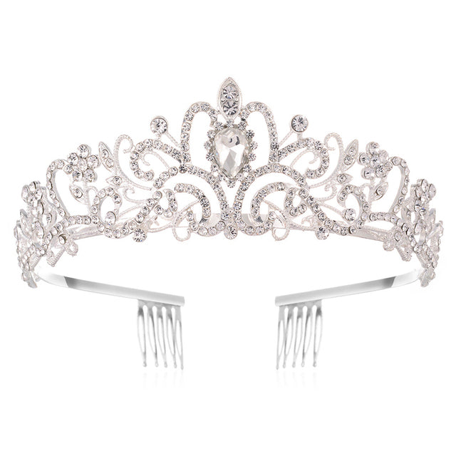 Hochzeitskrone Gold mit mehrfarbigen Kristallen, luxuriöses Vintage-Accessoire für Bräute.