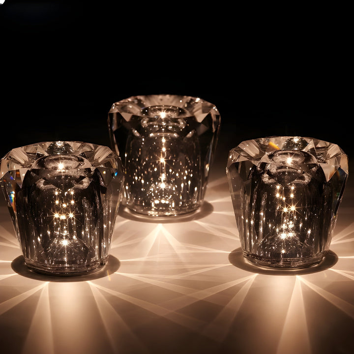 Kristall-LED-Tischlampe mit Akku, schafft ein luxuriöses & indirektes Licht für Wohnräume.
