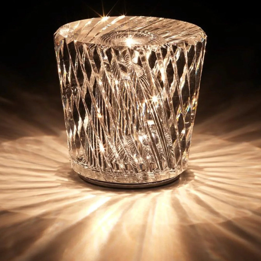 Diamant-Akku-Tischlampe, LED, sorgt für exzellente Ambientebeleuchtung im Wohn- oder Schlafzimmer.