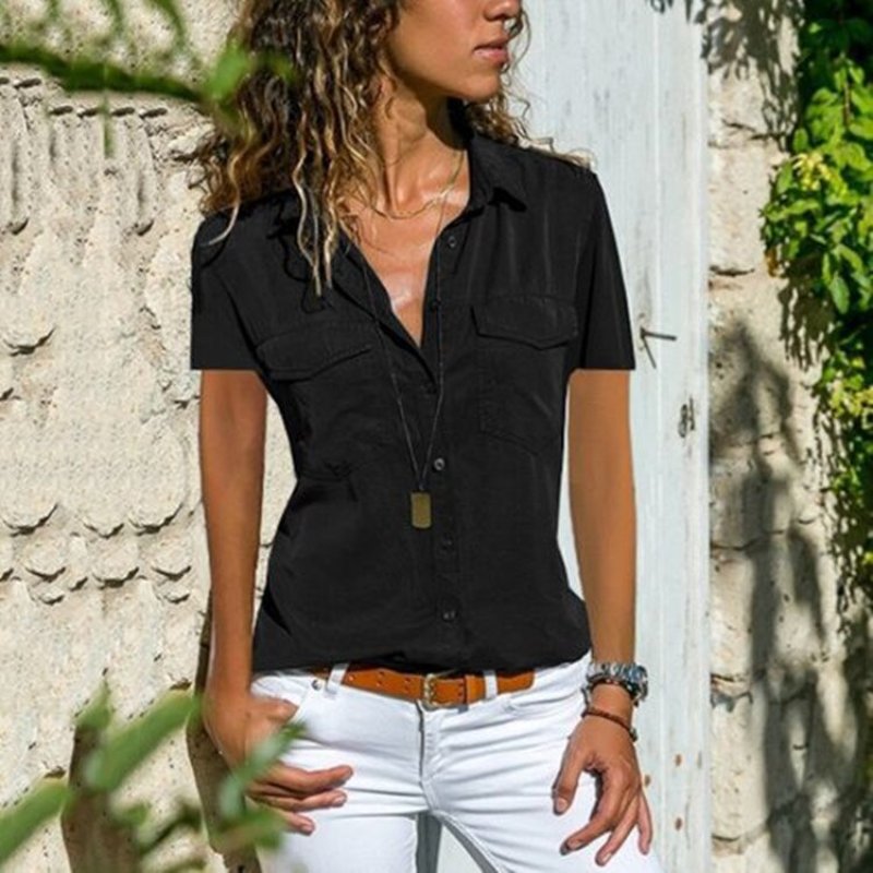 Fashionable Damen Streetwear-Bluse, kurzärmelig & lässig. Perfektes Oberteil für einen trendigen Look.